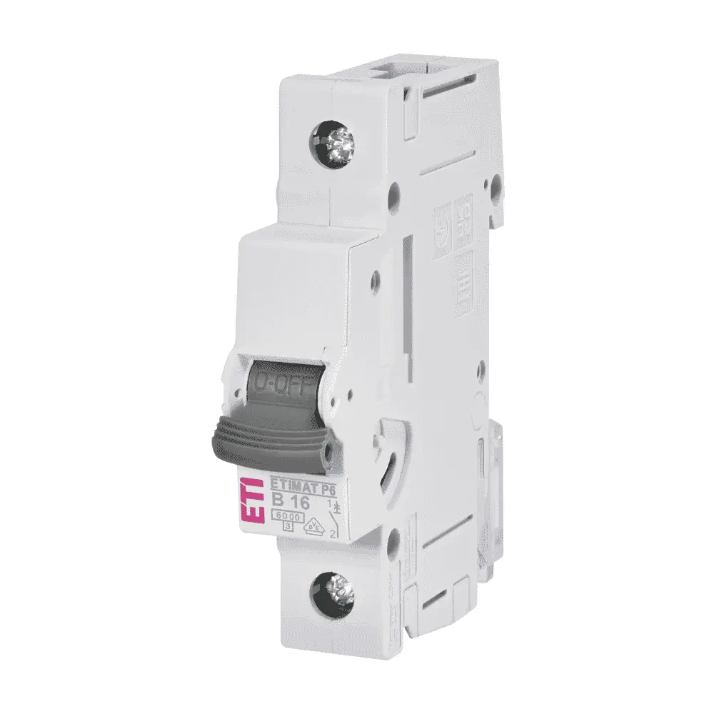 Siguranță automată 1P 16A, Curba B, 6kA, ETIMAT P6, ETI