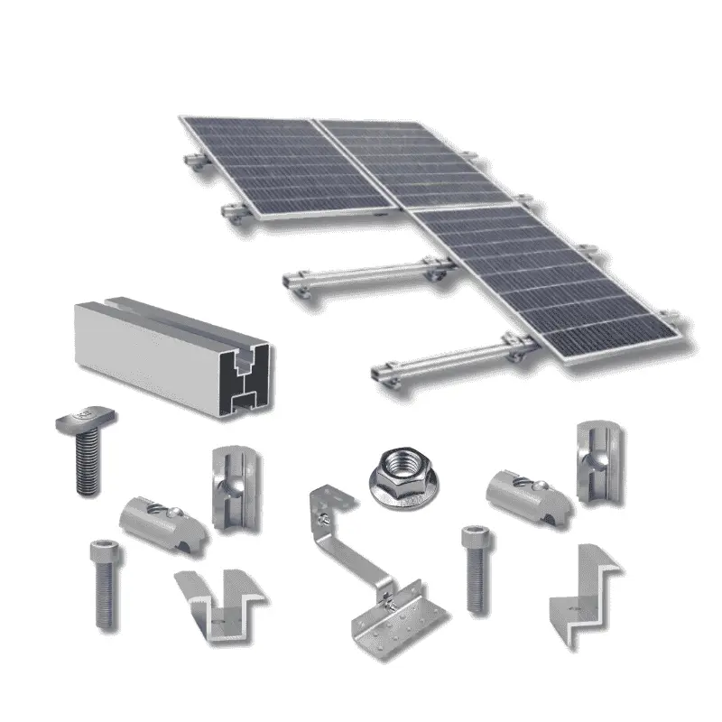 Kit structură pentru 3 panouri fotovoltaice, 1 rând, țiglă ceramică