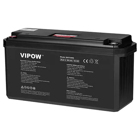 Acumulator LiFePO4 100Ah 25,6V cu BMS Vipow