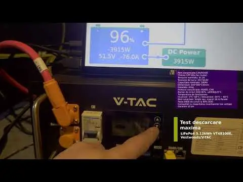 Acumulator LiFePo4 5.12kWh VT48100E, V-TAC — imagine descriptivă 1