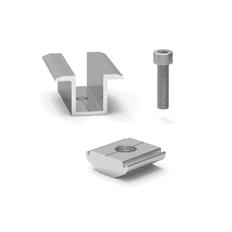 Clema dubla panouri fotovoltaice 30mm pentru Profil Tip C