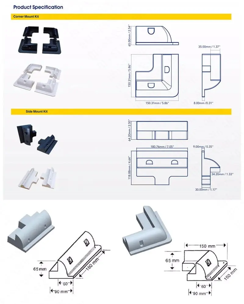 Sistem prindere fixare panou pentru Rulote, Bãrci, SolarTech — imagine descriptivă 2