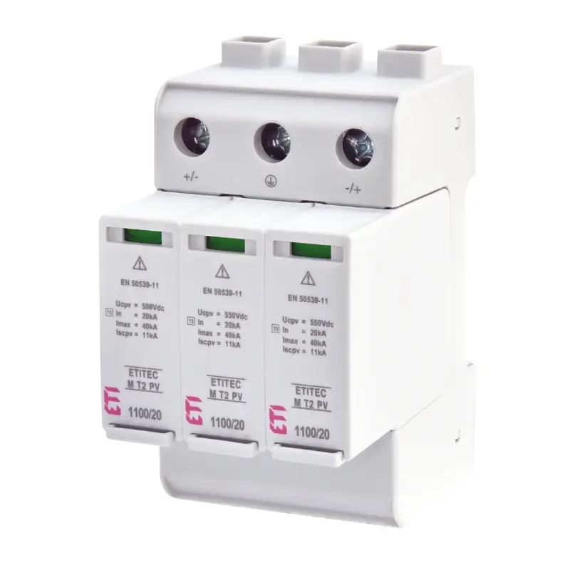 Descărcător DC T2 1100V 20kA 2P, ETI — imaginea 1